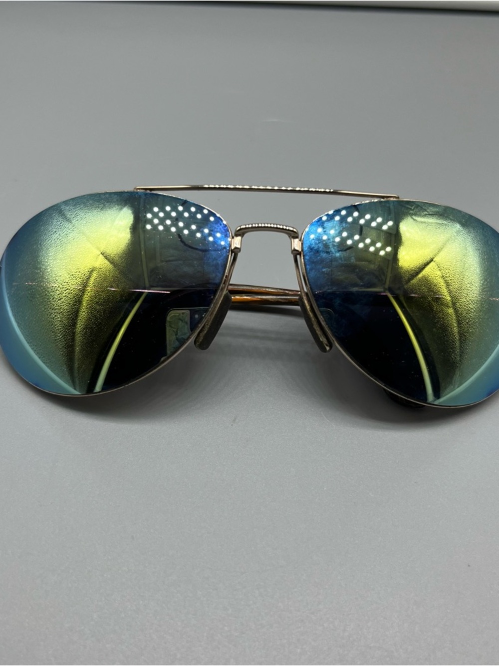 Mirrored Aviator Sunglasses in Blue-Green